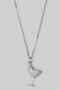 Cz Pave Martini Glass Pendant Necklace