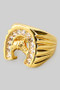 Horseshoe Cz Pave Statement Ring