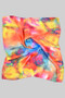 Multi Colored Watercolor Print Silky Square Scarf