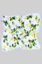 Striped Silky Square Scarf With Lemon Print