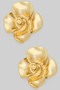Textured Brass Flower Post Earrings