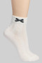 Swirly Ribber Pattern Ankle Socks With Bow