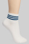 Triple Stripe Ribbed Ankle Socks