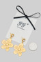 18K Gold Dipped Cz Flower Post And Brass Flower Dangle