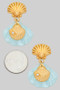 Tiered Shell And Marbled Acrylic Shell Drop Earrings