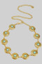 Floral Squash Blossom Link Chain Belt With Tq