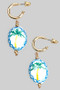 Post Hoops With Palm Tree Ceramic Charm