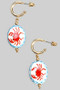 Post Hoops With Crab Ceramic Charm