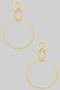 Interlocking Brass Tiered Circle Drop Earrings