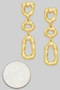 Hammered Triple Tier Brass Drop Earrings