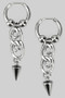 Stainless Steel Hoops With Chain Spike Drops