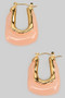 Rectangular Acrylic Resin Hoop Earrings