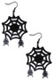 Acrylic Halloween Spider Web Drop Earrings