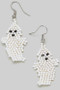 Beaded Ghost Drop Earrings
