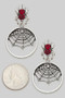 Stone Spider And Web Drop Earrings