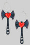 Acrylic Halloween Heart Hammer Hoop Earrings