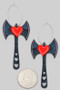 Acrylic Halloween Heart Hammer Hoop Earrings