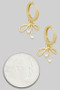 Cz Pave Hoops With Cz Bow Charm