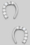Dainty Horseshoe Studs With Cz Pave