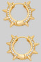 Spiked Hoops With Cz Pave