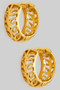 Leafy Cutout Brass Hoops