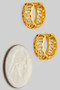Leafy Cutout Brass Hoops