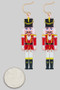 Glittery Acrylic Dangle Nutcracker Earrings