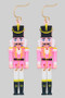 Glittery Acrylic Dangle Nutcracker Earrings