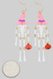 Acrylic Witches Hat Skeleton Dangle Earrings