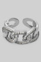 Sparkling Baguette Cz Chain Ring