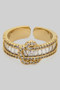 Dazzling Baguette And Cz Pave Band Ring