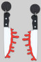 Acrylic Dangling Bloody Knife Earrings