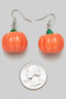Orange Pumpkin Dangle Earrings
