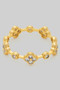 Cz Clover And Round Stone Delicate Ring