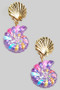 Multi Colored Tiered Twist Shell Drop Earrings