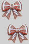 Glittery Acrylic Football Bow Studs