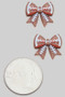 Glittery Acrylic Football Bow Studs