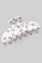 White Marbled Acrylic Heart Print Hair Clip