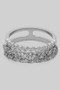 Shiny Cz Pave Chain And Row Stack Ring