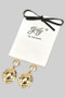 18K Gold Dipped Cz Post With Textured Charm