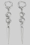 Stainless Steel Hoops W Beads And Spike Drop Earrings