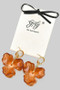 Stainless Steel Marbled Acrylic Flower Drop Earrings