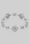 Cz Clover And Round Stone Delicate Ring