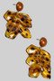 Acrylic Leopard Floral Drop Earrings