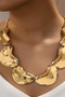 Textured Geo Link Bib Chain Necklace