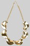 Textured Geo Link Bib Chain Necklace