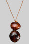 Adjustable Cord Necklace With Double Stone Pendant