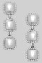 Triple Textured Square Drop Earrings