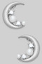 Crescent Studs With Cz And Pearl