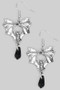 Bat Drop Earrings With Dangling Stone